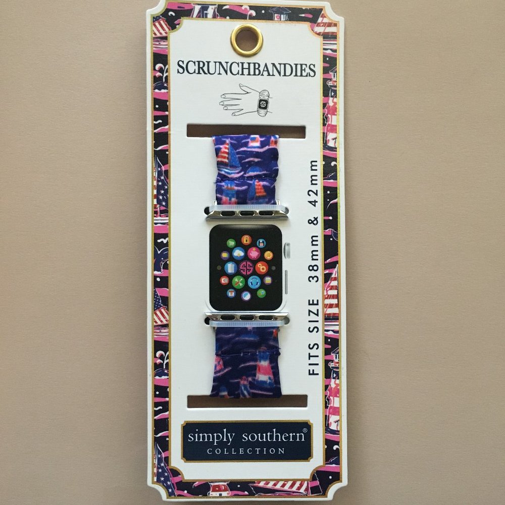 NWT Simply Southern ScrunchBands Scrunchbandies Sail Boat Apple Watch Ba…